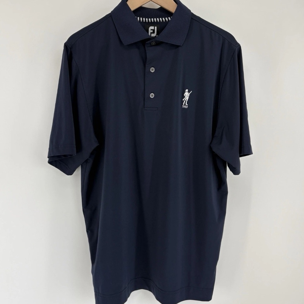 FootJoy FJ Men's Royal Blue Golf Polo Shirt Stretch L Imperial Headwear Logo